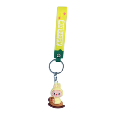 Labubu Keychain Yellow Color Hanging Pendant Doll  Labubu Keychain Yellow Color Hanging Pendant Doll